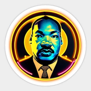 MLK Jr Neon Halo Sticker